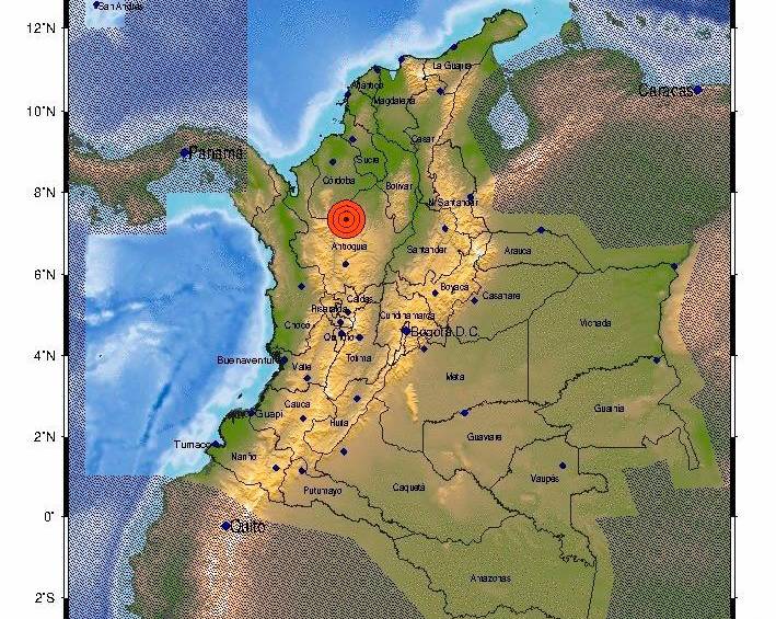 El sismo se registró sobre las 12:59 de la tarde de este viernes. FOTO CORTESÍA 