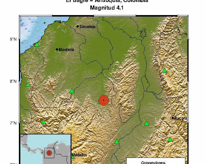 Primer sismo que ocurrió en Antioquia en la madrugada de este domingo 19 de enero. FOTO: X @sgcol