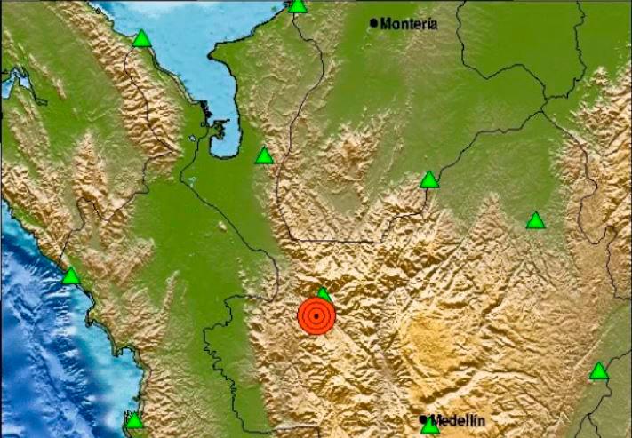 Primer evento sísmico tuvo lugar en Dabeiba, a 10 kilómetros de Uramita, en el Occidente de Antioquia. FOTO: Cortesía