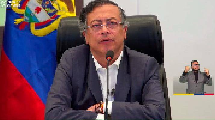 El presidente Petro hizo una alocución después de las once de la noche, cuando ya la audiencia televisiva era escasa. IMAGEN TOMADA DE VIDEO