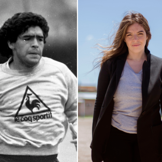 Dalma Maradona, a la derecha, es la voz principal de este documental en el que se exploran detalles desconocidos de la vida del 10. FOTOS Colprensa