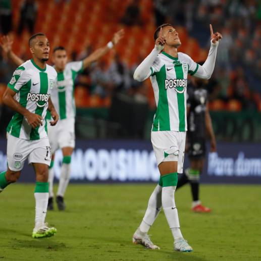 Dorlan Pabón anotó su primer gol con Nacional desde que regresó de la lesión que sufrió en la primera fecha de la Liga Betplay-2. FOTO: JUAN ANTONIO SÁNCHEZ 
