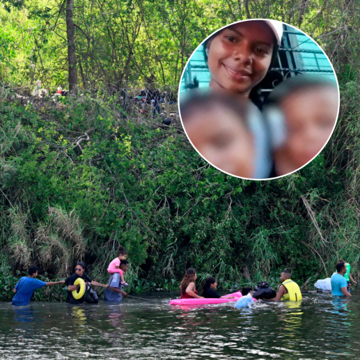 La colombiana Yini Paola Galán perdió a sus dos hijos mientras intentaba cruzar el río Bravo, en la frontera entre México y EE. UU. para ingresar irregularmente a territorio estadounidense. FOTO AFP Y CORTESÍA