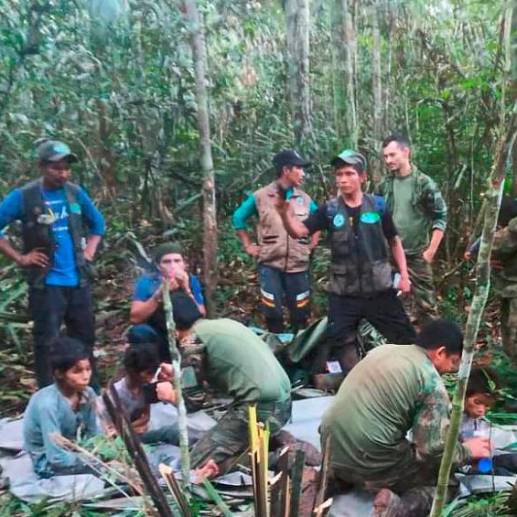¿Cómo fue que sobrevivieron los cuatro niños en la selva del Guaviare? Foto: Presidencia. 