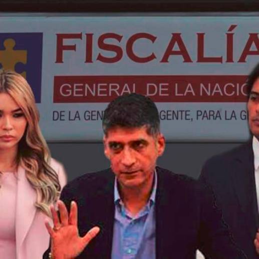 De izquierda a derecha: la exesposa de Nicolás Petro, Day Vásquez; el fiscal principal del caso, Mario Burgos; y el hijo del presidente, Nicolás Petro Burgos. FOTO: ARCHIVO