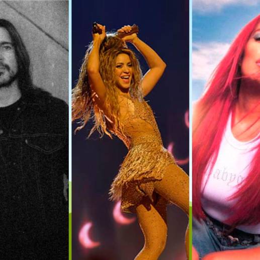 Juanes, Shakira y Karol G son los colombianos más nominados en estos Grammy Latinos. Fotos: EL COLOMBIANO, GETTY Y CORTESÍA.
