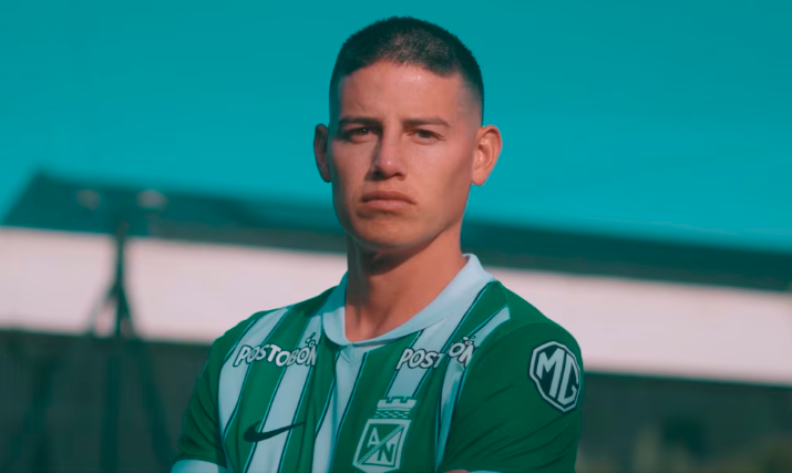 James Rodríguez portando la camiseta de Nacional. FOTO CORTESÍA ATLÉTICO NACIONAL