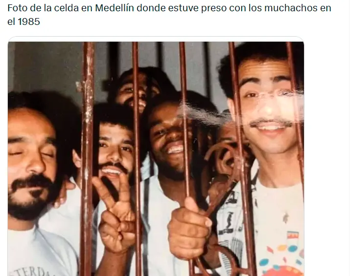 El trino que publicó Colón en 2021 con su fotografía en la cárcel de Medellín. FOTO: Captura de pantalla