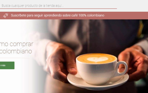 Aspecto de la nueva tienda virtual de café colombiano. FOTO tomada de comprocafedecolombia.com 
