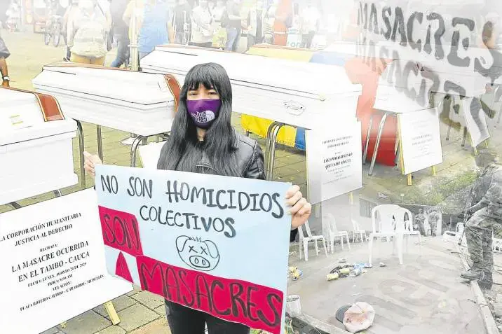 Según los datos recopilados por el Observatorio de Derechos Humanos y Conflictividades de Indepaz, en Colombia durante el año 2025 se registraron 78 masacres, con un total de 256 víctimas fatales. Este año ya van cinco. FOTO: Cortesía Indepaz