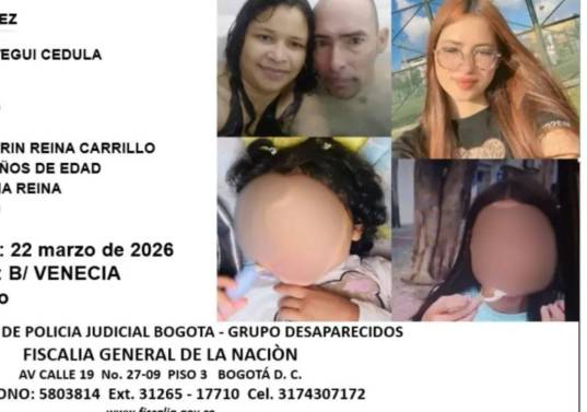 Familia desaparecida en Bogotá. FOTO: Tomada de redes sociales