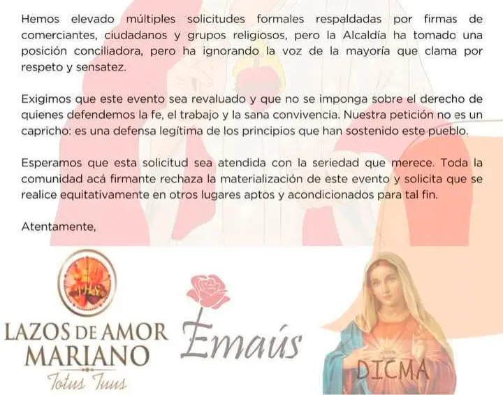 Este es el panfleto que circuló en redes y que luego las organizaciones cuyos logos aparecen acá negaron como propio. 