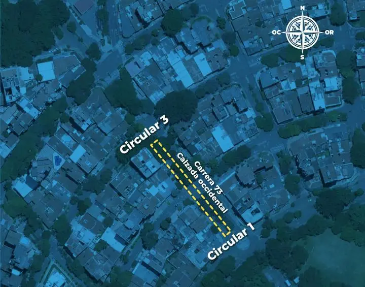 Imagen de referencia, mostrando el punto exacto de los cierres y el lugar de evento. FOTO Cortesía Alcaldía de medellín.