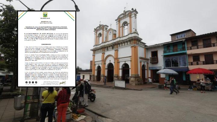 Tras el asesinato de los dos uniformados en Anorí, la Alcaldía decretó toque de queda y varias medidas restrictivas para proteger a los ciudadanos. FOTO: Cortesía