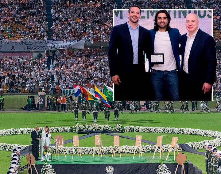 En la imagen principal se muestra el homenaje que se realizó hace 10 años. En la foto de detalle aparece Israel Bodziack (centro), junto a Samir Xaud (izquierda), presidente de la Confederación Brasileña de Fútbol, y Helio Cury (derecha), presidente de la Federación Paranaense de Fútbol. <span class="mln_uppercase_mln">FOTOs</span> <b><span class="mln_uppercase_mln">eL cOLOMBIANO y cortesía</span></b> 