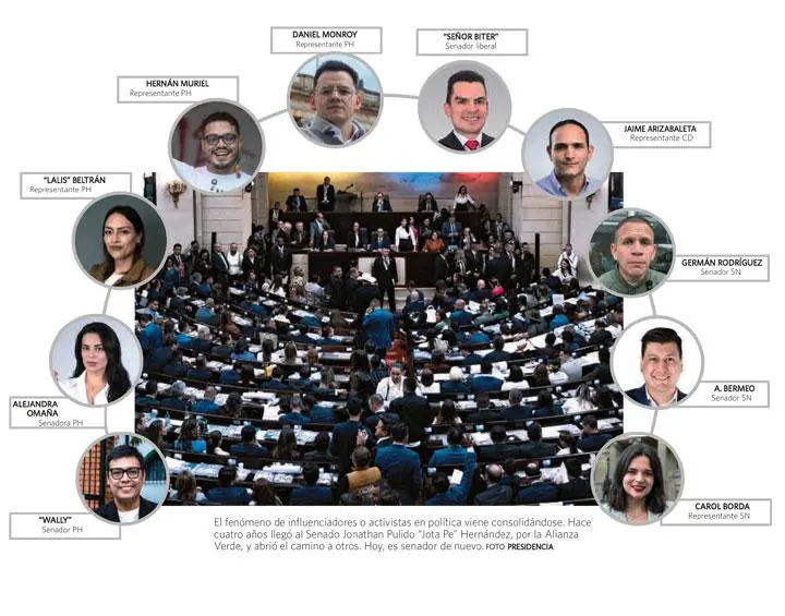 El fenómeno de influenciadores o activistas en política viene consolidándose. Hace cuatro años llegó al Senado Jonathan Pulido “Jota Pe” Hernández, por la Alianza Verde, y abrió el camino a otros. Hoy, es senador de nuevo. FOTO Presidencia