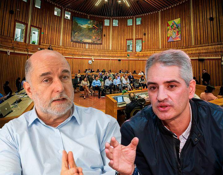 El gobernador de Antioquia, Andrés Julián Rendón, y el secretario de Educación de Antioquia, Mauricio Alviar Ramírez. FOTOS El Colombiano