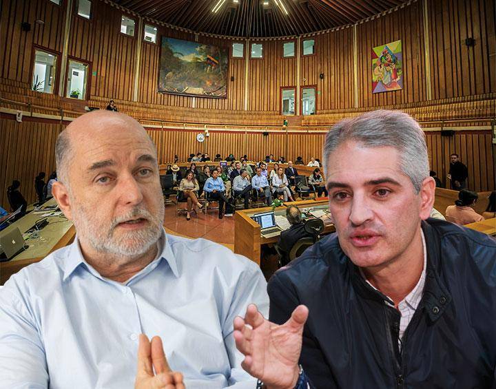 El gobernador de Antioquia, Andrés Julián Rendón, y el secretario de Educación de Antioquia, Mauricio Alviar Ramírez. FOTOS El Colombiano