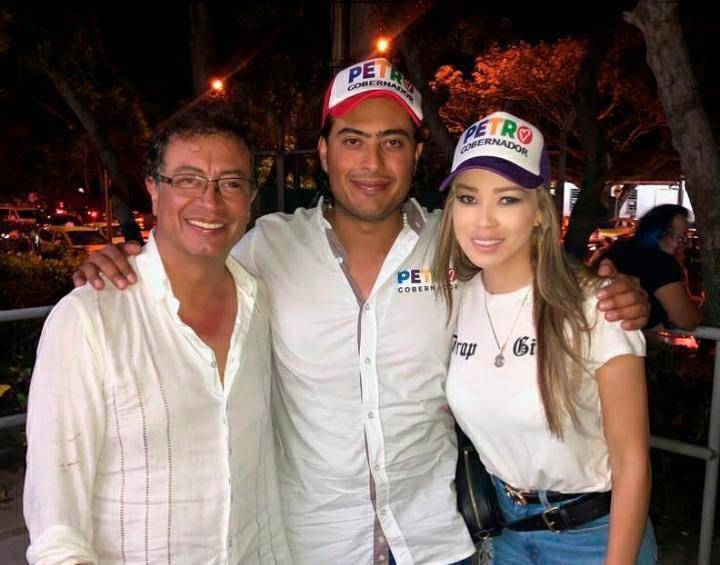 El presidente Gustavo Petro junto con su hijo, Nicolás Petro y Day Vásquez. FOTO: CORTESÍA 