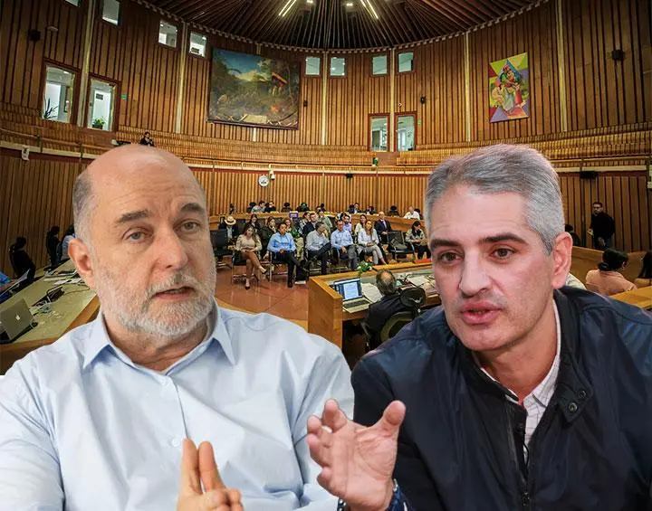 El gobernador de Antioquia, Andrés Julián Rendón, y el secretario de Educación de Antioquia, Mauricio Alviar Ramírez. FOTOS El Colombiano