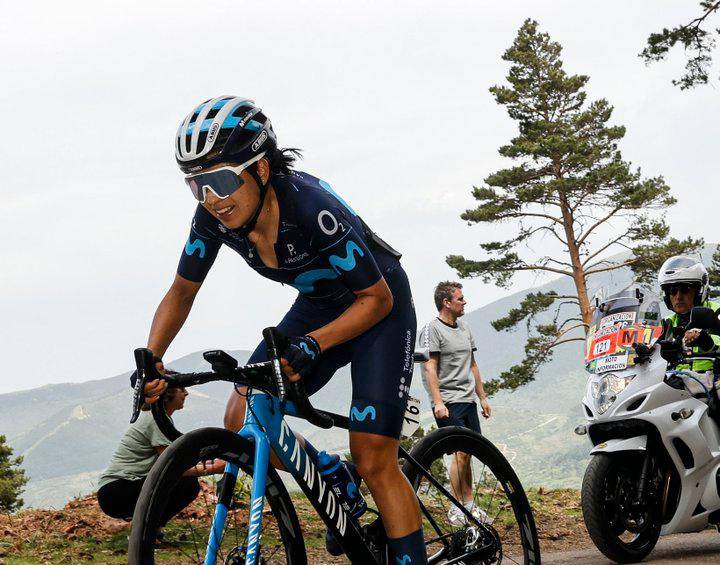 La antioqueña Paula Patiño de Movistar en acción. FOTO TOMADA @MOVISTAR