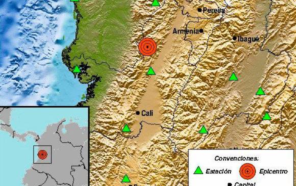 El temblor fue de magnitud 4,6. FOTO: Servicio Geológico Nacional