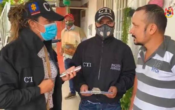 Momento de la captura de Wilmer Antonio Alarcón Vargas. FOTO CAPTURA DE VIDEO FISCALÍA