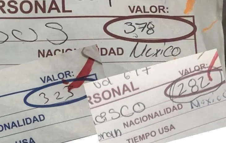 Todas las fichas llevan la casilla de “valor” en la esquina superior derecha, al parecer es el precio (codificado) por matar a esas personas. FOTOS CORTESÍA 