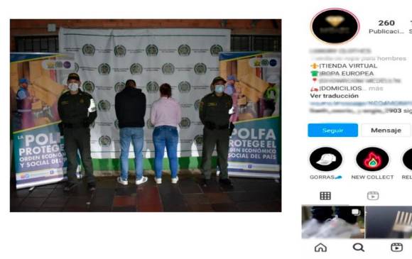 Las dos personas capturadas son señaladas de comercialización ilícita. FOTO CORTESÍA POLICIA