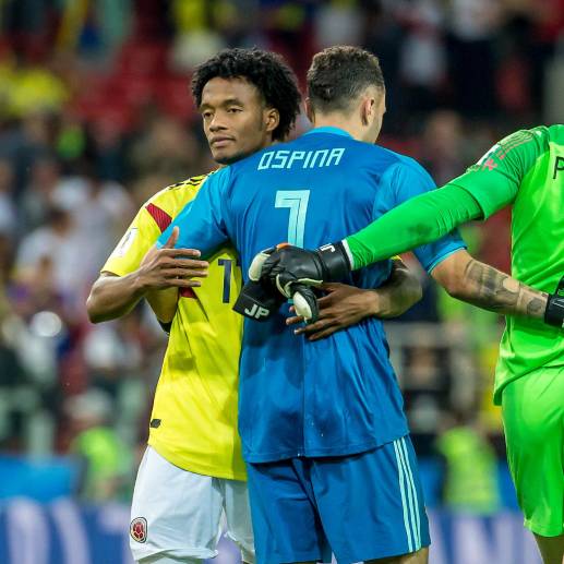 David Ospina y Juan Guillermo Cuadrado disputaron el Mundial de Rusia-2018 con Colombia. FOTO: Juan Antonio Sánchez