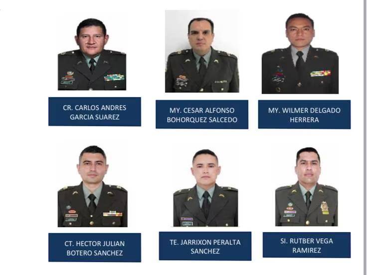 Los capturados deberán responder antes la Justicia Penal Militar por siete cargos penales. Foto: Policía Nacional