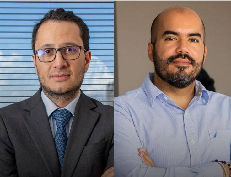 Juan David Alzate, vicepresidente ejecutivo de Coltefinanciera; y Esteban Posada, director ejecutivo y co-fundador de Áltica. FOTO: Cortesía Áltica.