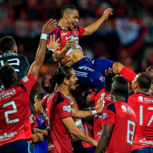 Diego Moreno ingresó en el segundo tiempo y marcó el único gol del encuentro que dejó a Independiente Medellín como líder provisional de la liga. FOTO: Manuel Saldarriaga Quintero
