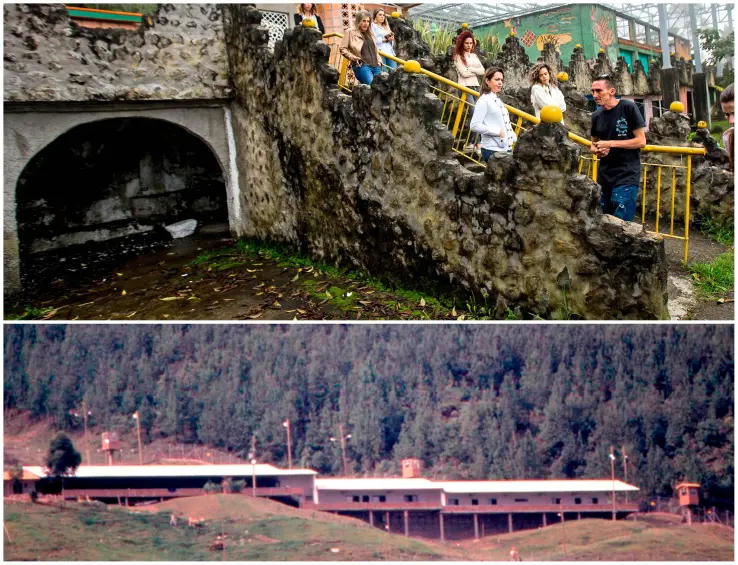 De la cárcel (imagen de abajo) en la que estuvo Escobar no queda casi rastro en La Catedral, pero sigue recibiendo turistas a diario, en especial extranjeros. FOTOS EL COLOMBIANO y Archivo