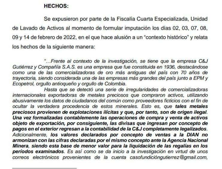Se cayó otra vez la acusación contra histórica comercializadora de oro antioqueña por lavado de activos
