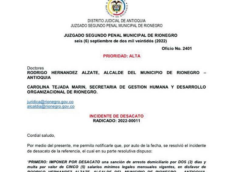 El fallo que impone el arresto domiciliario y la multa.