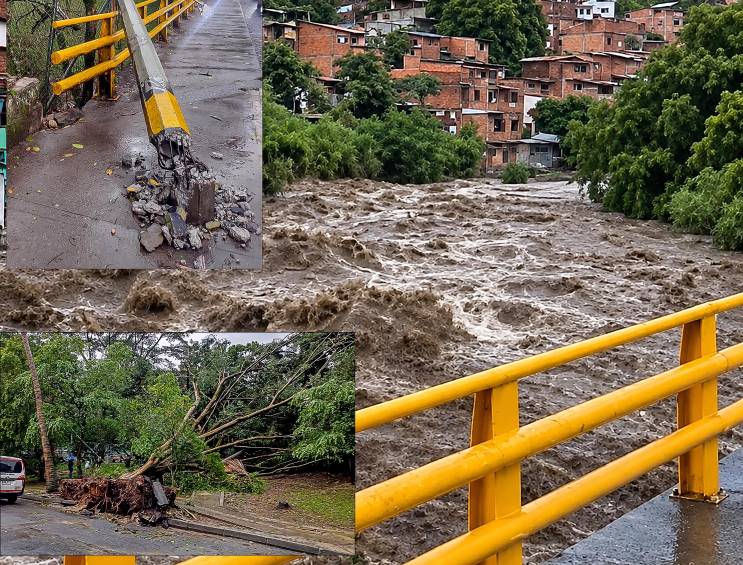 El aguacero estuvo acompañado de una fuerte ventisca y rayos sonoros. FOTO: EL COLOMBIANO