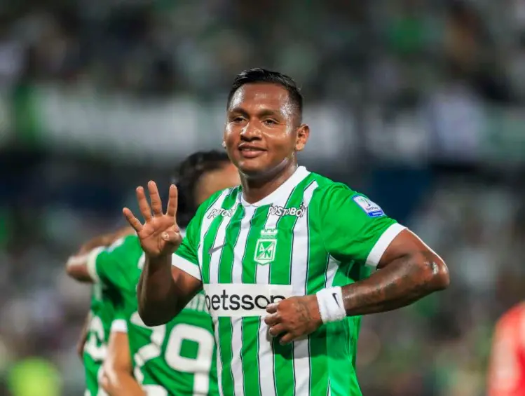 El goleador Alfredo Morelos lidera la delantera de Atlético Nacional para el duelo ante Junior, en la noche de este martes en Barranquilla. FOTO CAMILO SUÁREZ 