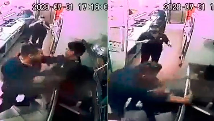 Un hombre golpeó a empleado de Subway porque lo hizo esperar. Foto: Pantallazo de video subido en Twitter de @siete_letras. 