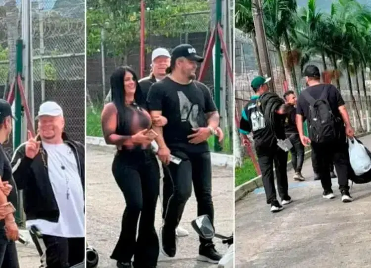 Nelson Velásquez aparece en fotos y videos, tanto en medio de la actuación como saliendo de la cárcel de Itagüí. FOTOS: CORTESÍA