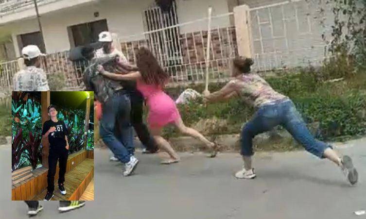 Momento de la agresión que sufrió el joven Camilo García. FOTO: Cortesía Denuncias Antioquia