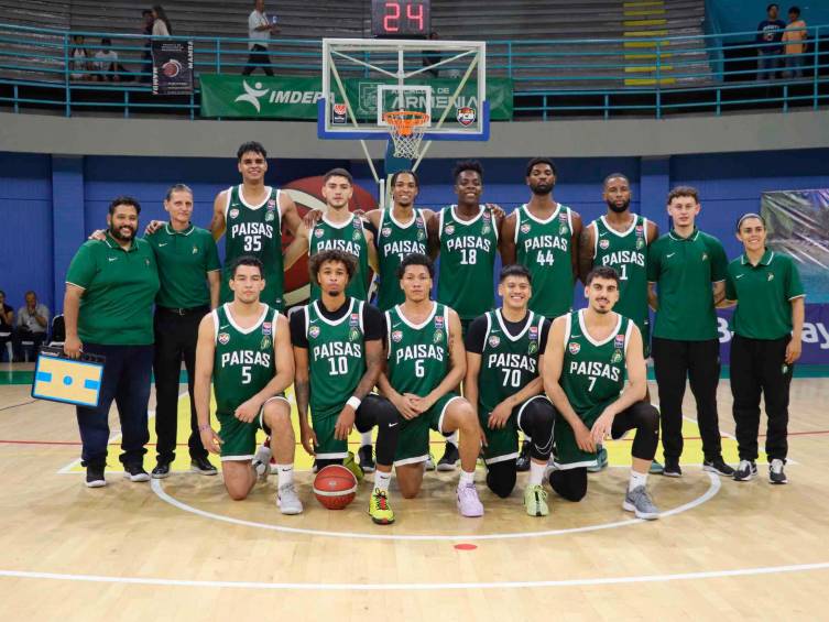 Este es el quinteto Paisas que disputa la Liga Profesional de baloncesto. El debut en el Iván de Bedout será el próximo 15 y16 de octubre. FOTO CORTESÍA NUEVA CRÓNICA DEL QUINDÍO 