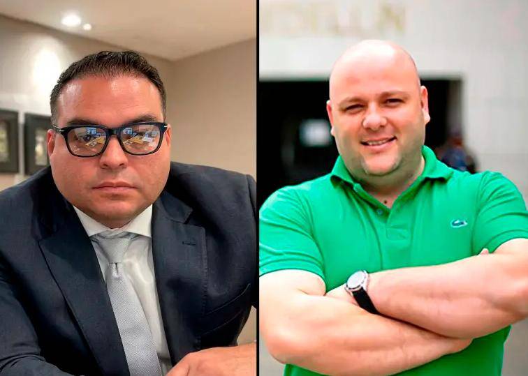 Sebastián Ortega y Miguel Quintero, imputados por presunta corrupción en el Área Metropolitana. FOTOS: IMAGEN DE AUDIENCIA Y ARCHIVO
