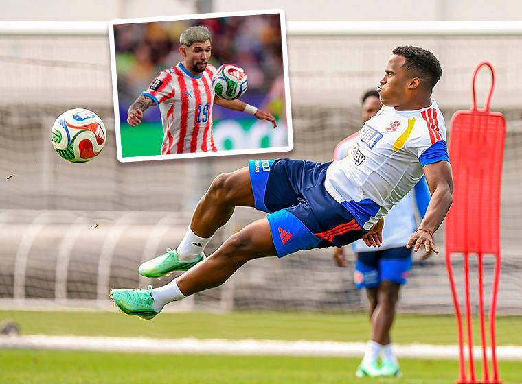 El atacante colombiano Jhon Arias es el heredero de la camiseta número diez del seleccionado colombiano. Julio Enciso figura con Paraguay. Foto: cortesía Selección Colombia 