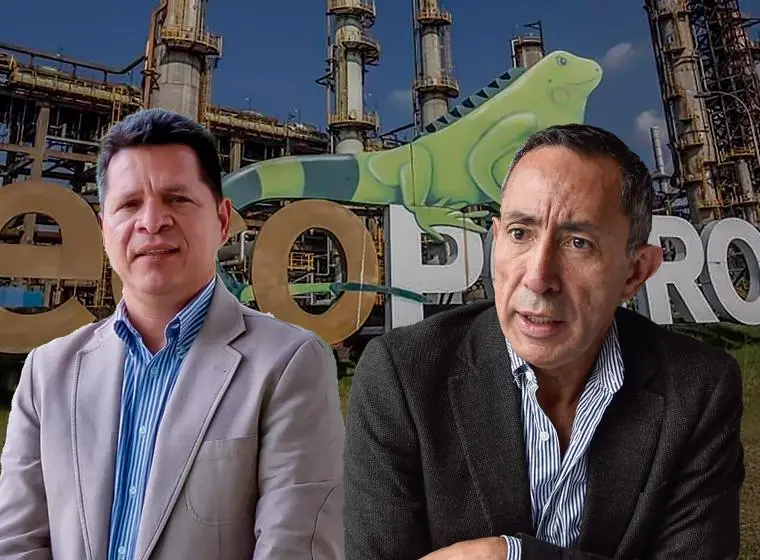 César Eduardo Loza, presidente del sindicato petrolero USO; y Ricardo Roa, presidente de Ecopetrol. FOTO: Colprensa, USO y Ecopetrol.