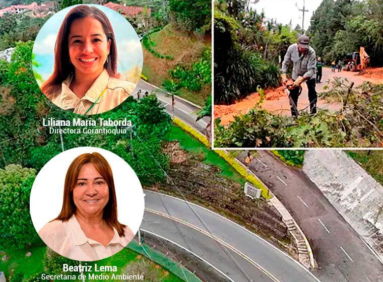 Los derrumbes en El Escobero y el impacto visual de Quantum serían factores. FOTO: EL COLOMBIANO Y CORTESÍA VIVIR EN EL POBLADO