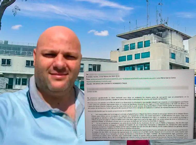 El correo donde se mencionaba a Miguel Quintero llegó en febrero de 2020 a la veeduría. CORTESÍA: VEEDURÍA TODOS POR MEDELLIN