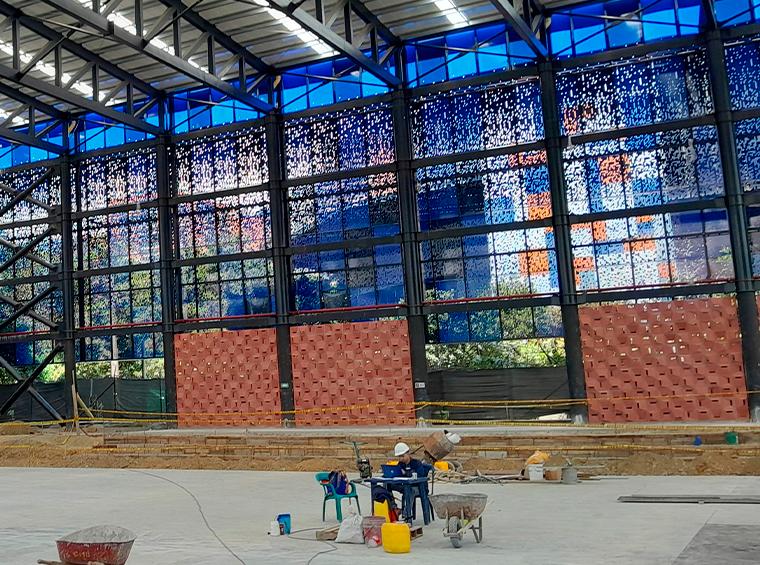 Coliseo de combate en la Unidad Deportiva Tulio Ospina, en Bello. FOTO Alcaldía de Bello y Área Metropolitana