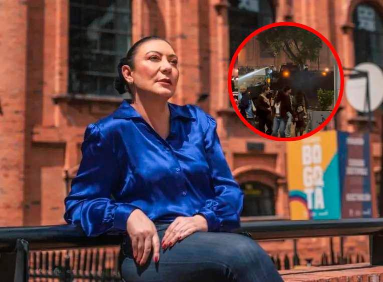 Carolina Restrepo, directora del ICBF, denunció el presunto uso de menores durante las manifestaciones del sábado 17 de octubre frente al Museo Nacional, en Bogotá. FOTO: CORTESÍA