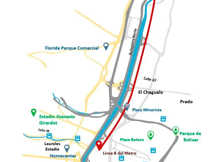 Este es el tramo de la intervención, entre las calles 46 y 92 de Medellín. CORTESÍA EPM